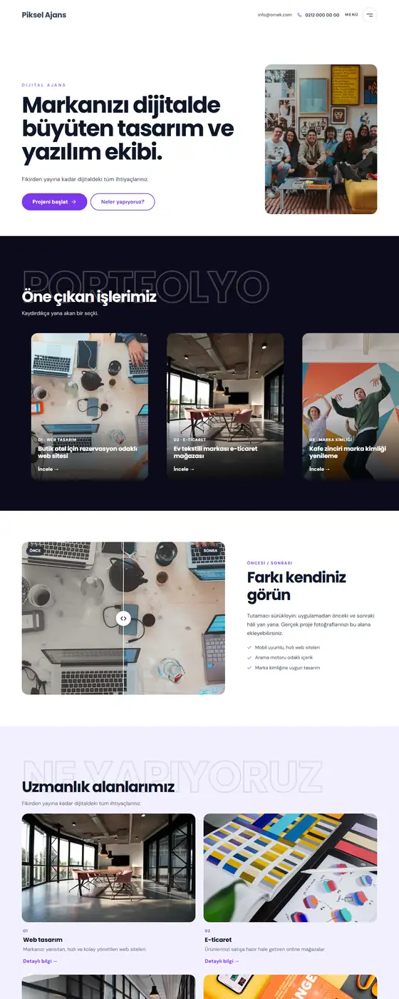 Piksel Ajans demo ekran görüntüsü