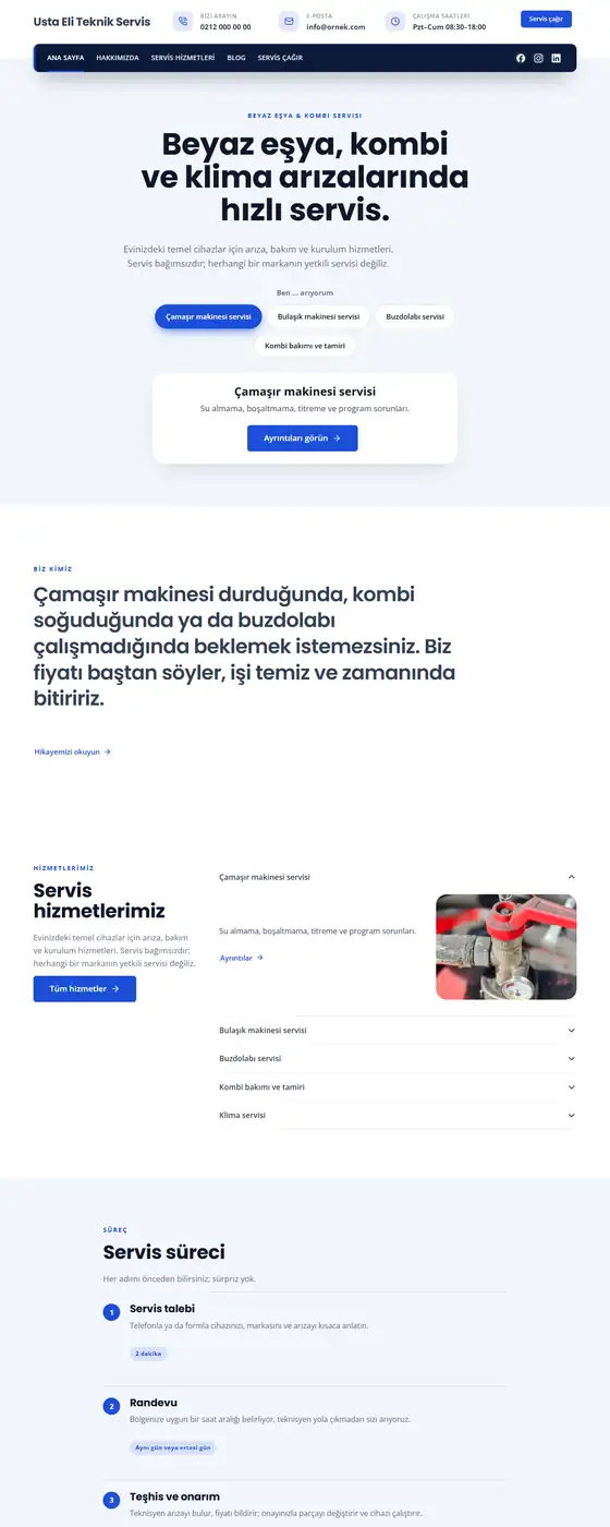 Usta Eli Teknik Servis demo ekran görüntüsü