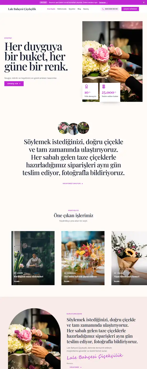 Lale Bahçesi Çiçekçilik demo ekran görüntüsü