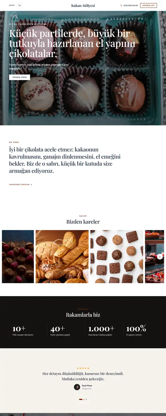 Kakao Atölyesi demo ekran görüntüsü
