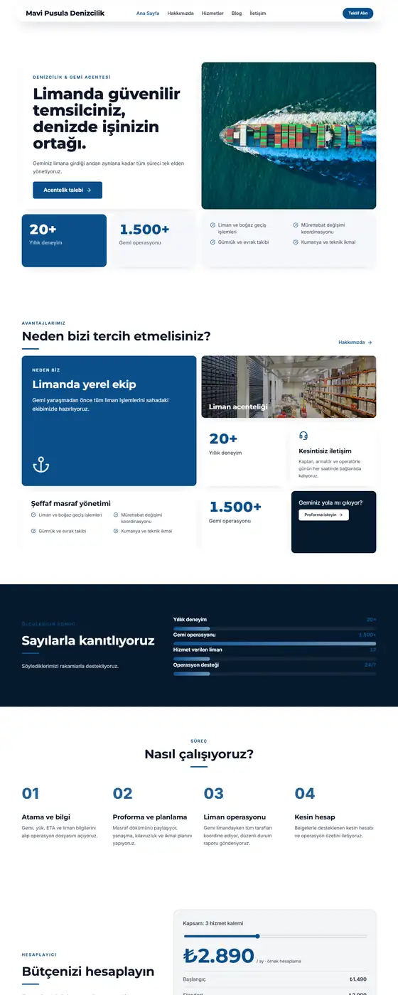 Mavi Pusula Denizcilik demo ekran görüntüsü
