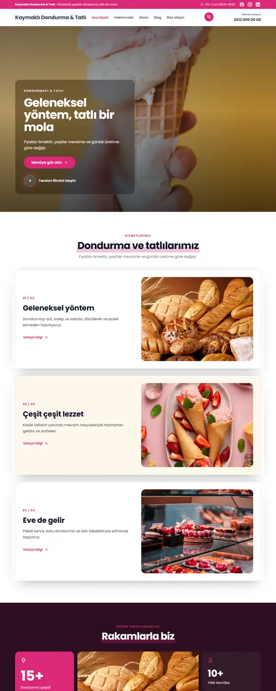 Kaymaklı Dondurma & Tatlı demo ekran görüntüsü