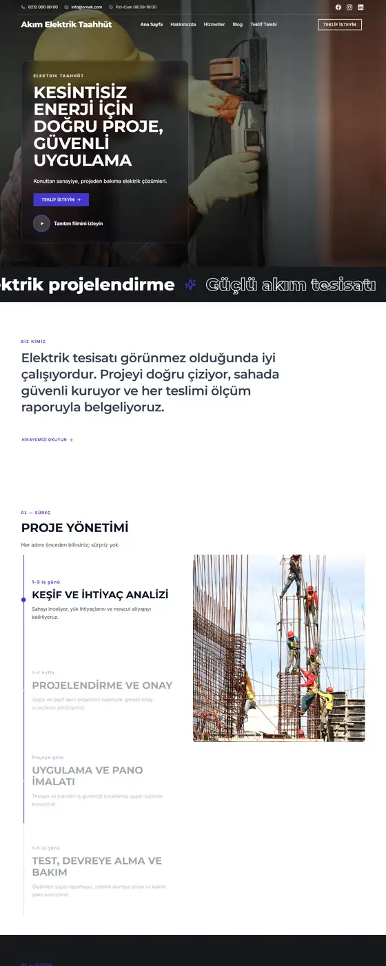 Akım Elektrik Taahhüt demo ekran görüntüsü