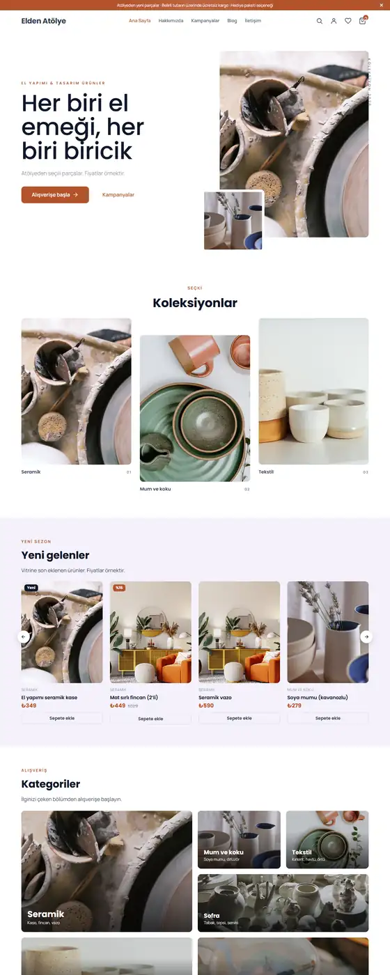 Elden Atölye demo ekran görüntüsü