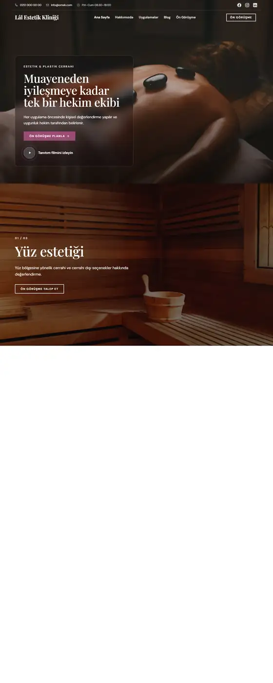 Lâl Estetik Kliniği demo ekran görüntüsü