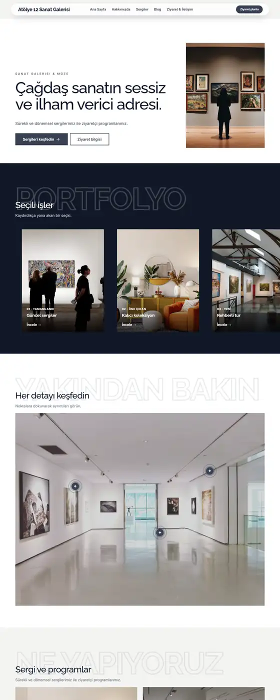 Atölye 12 Sanat Galerisi demo ekran görüntüsü