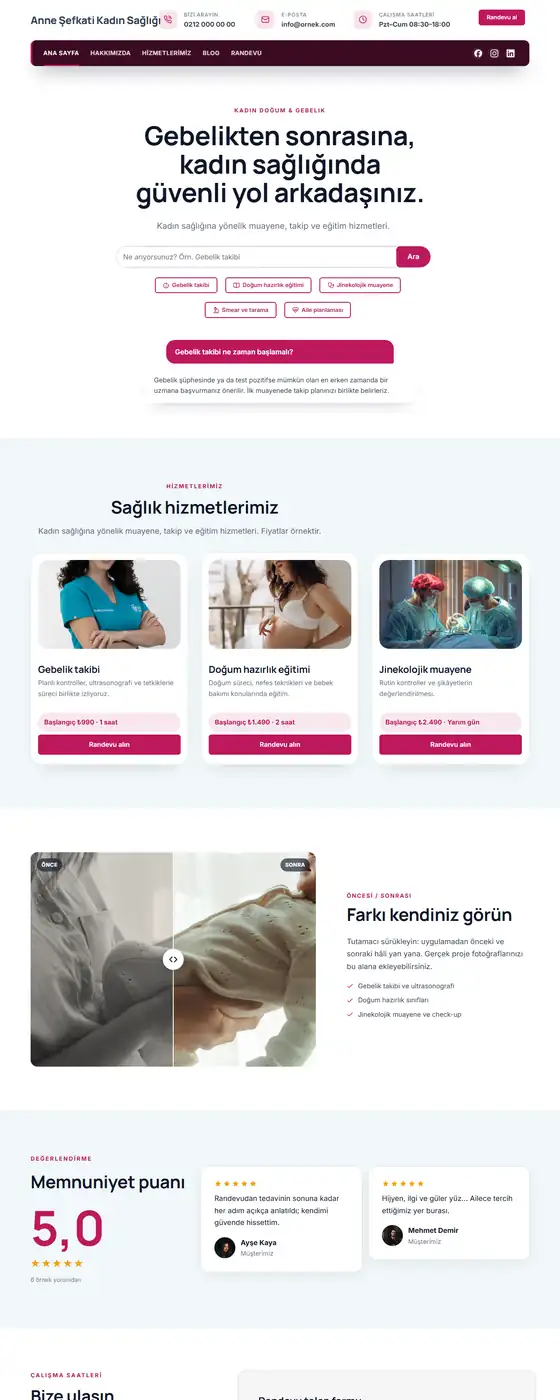 Anne Şefkati Kadın Sağlığı demo ekran görüntüsü