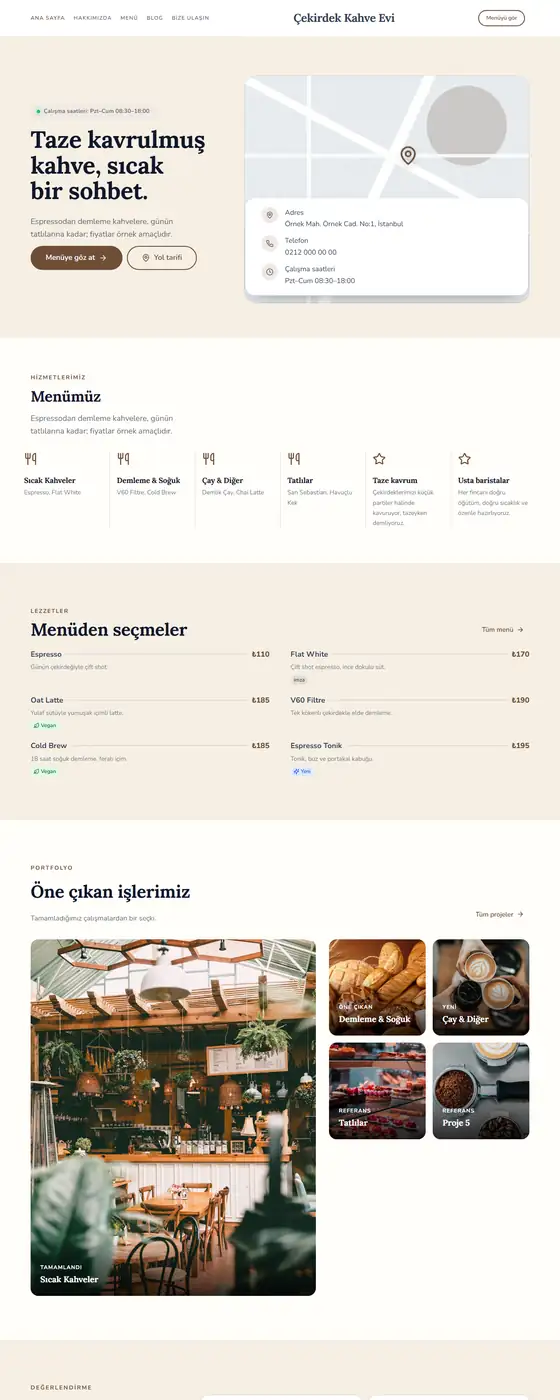 Çekirdek Kahve Evi demo ekran görüntüsü