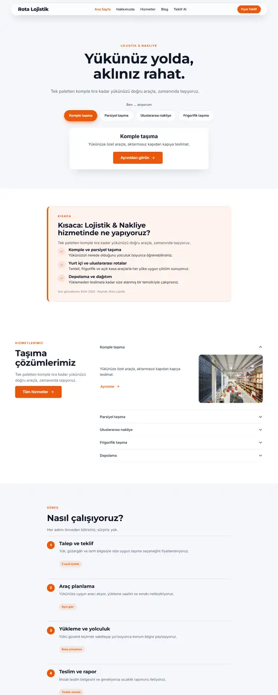Rota Lojistik demo ekran görüntüsü