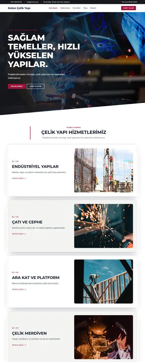 Kolon Çelik Yapı demo ekran görüntüsü