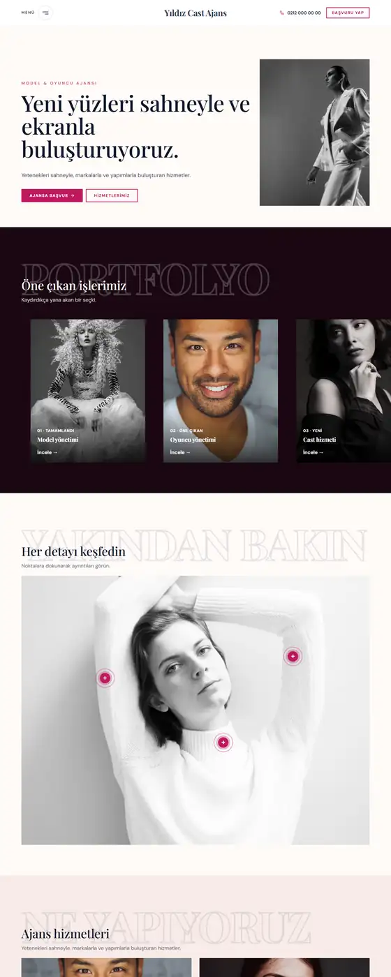 Yıldız Cast Ajans demo ekran görüntüsü