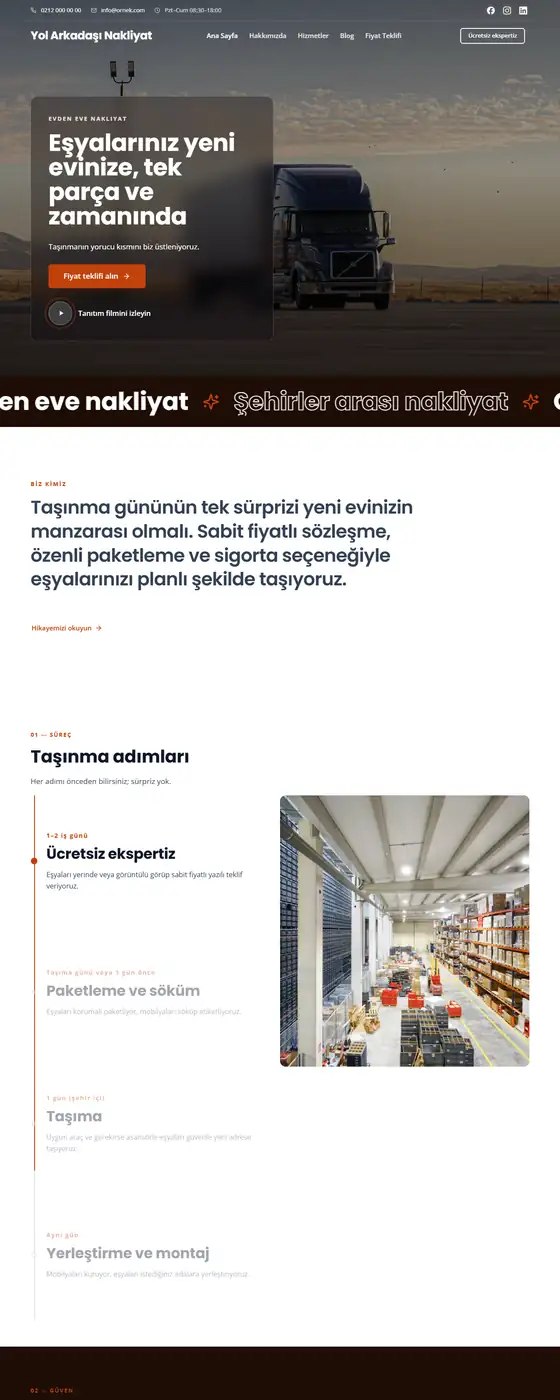 Yol Arkadaşı Nakliyat demo ekran görüntüsü