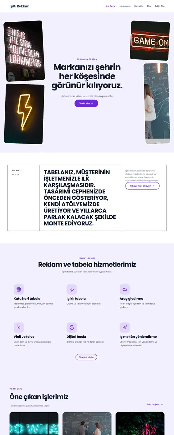 Işıltı Reklam demo ekran görüntüsü