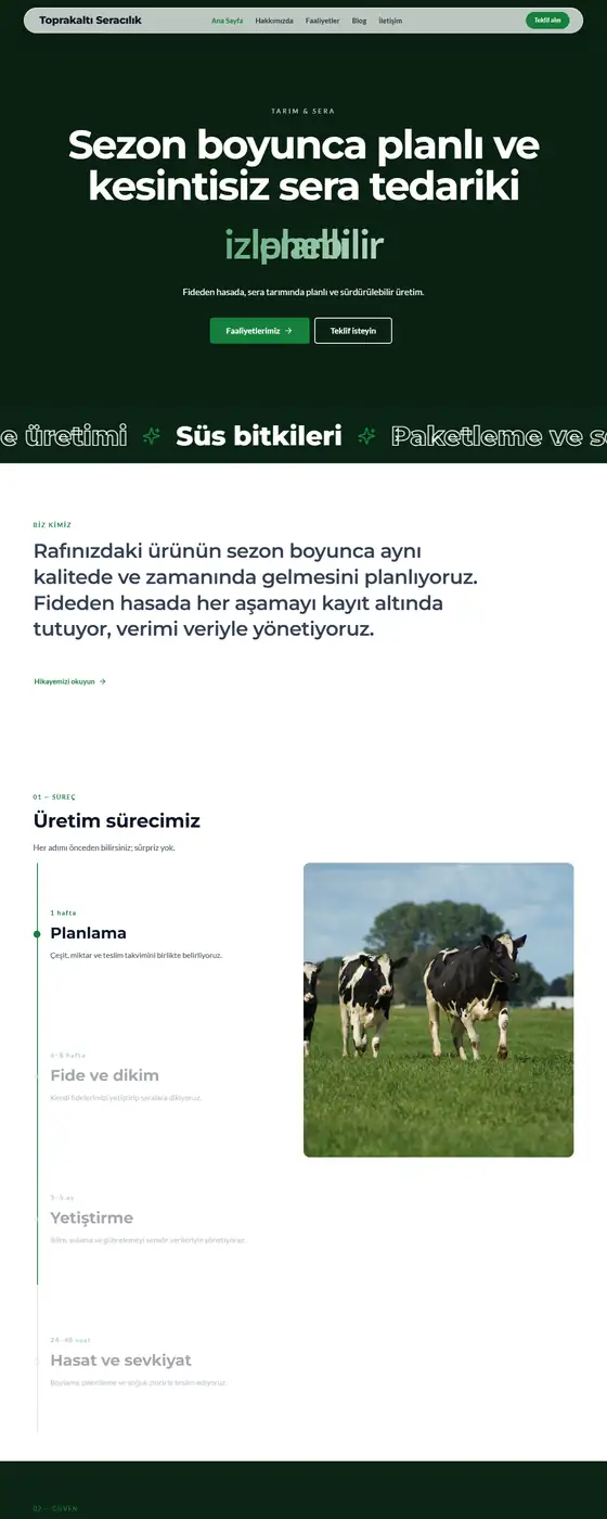 Toprakaltı Seracılık demo ekran görüntüsü