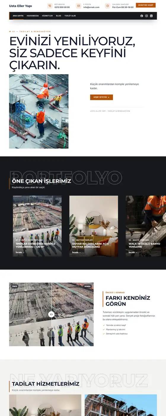 Usta Eller Yapı demo ekran görüntüsü