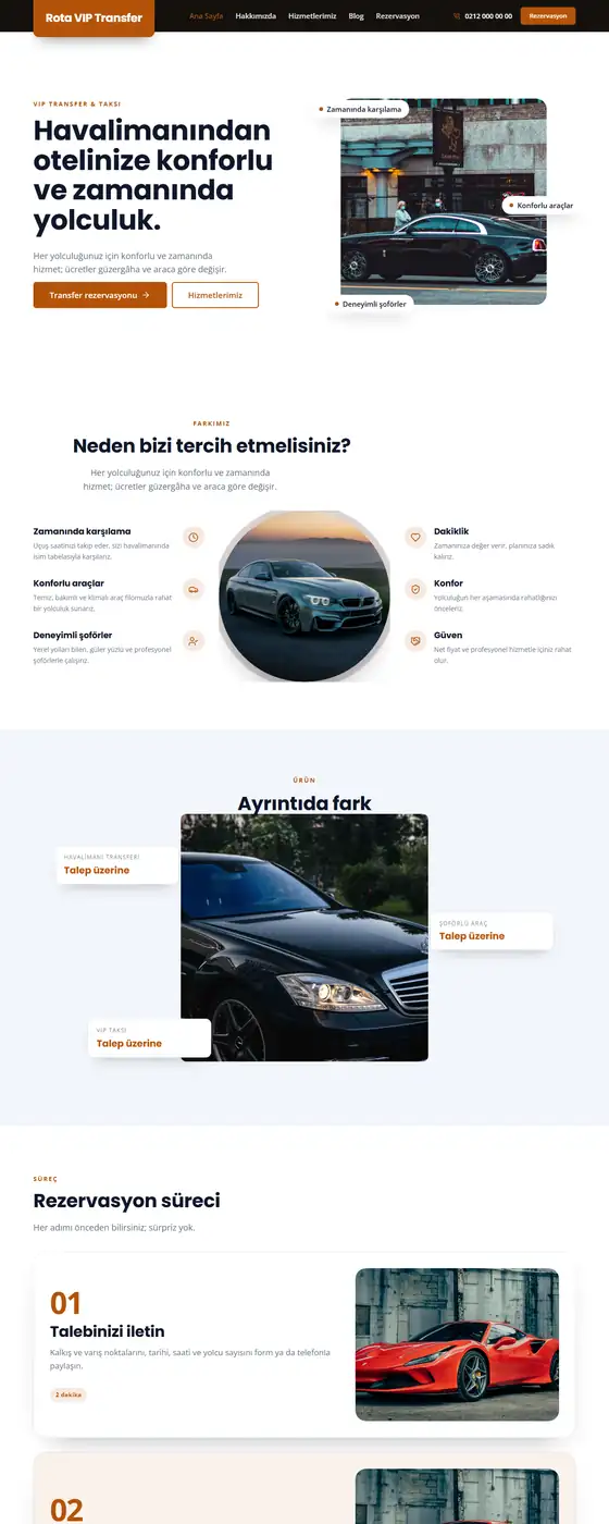 Rota VIP Transfer demo ekran görüntüsü