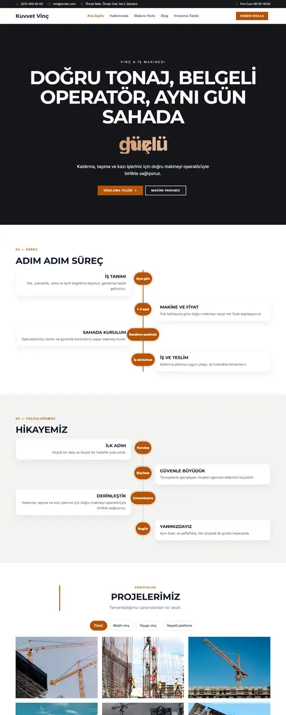 Kuvvet Vinç demo ekran görüntüsü