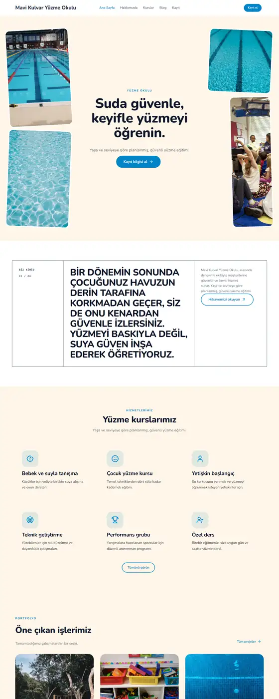 Mavi Kulvar Yüzme Okulu demo ekran görüntüsü
